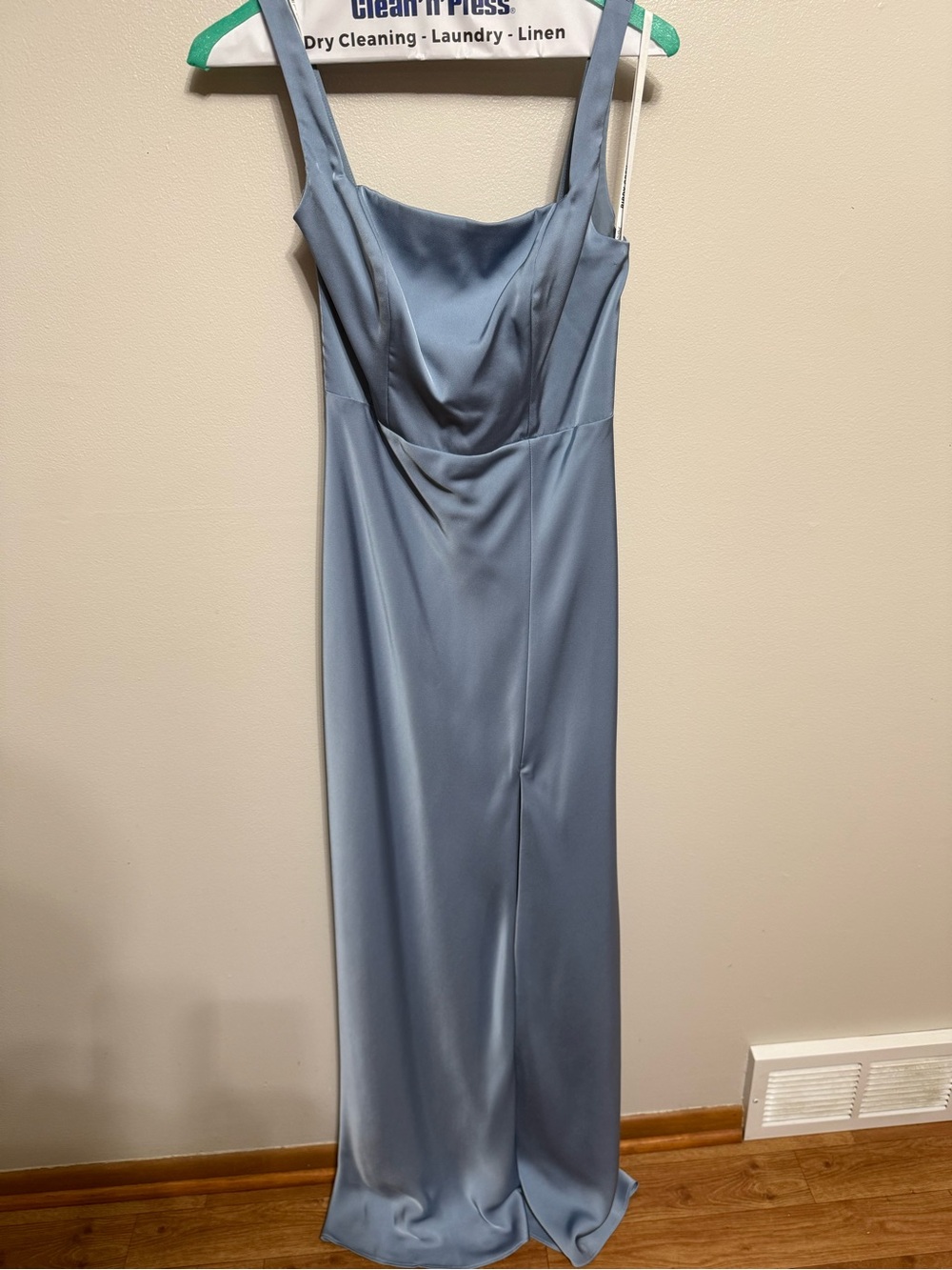 Alex Matte Satin Dress Birdy Grey Size XS